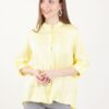 CAMICIA SATIN CON COLLETTO ALLA COREANA E MANICHE ARROTOLABILI - Yellow, M