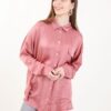 CAMICIA IN SATIN CON COLLETTO CLASSICO E TASCA FRONTALE - Rosa, TU