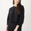 FELPA CROP CON ORLO TAGLIO VIVO - Black, TU