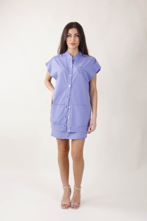 Alternative view of GILET LUNGO IN FELPA