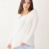 MAGLIA A MANICHE LUNGHE SCOLLO ROTONDO - Burro, TU