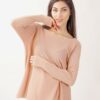 MAGLIA A MANICHE LUNGHE SCOLLO ROTONDO - Rosa, TU
