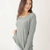 MAGLIA A MANICHE LUNGHE SCOLLO ROTONDO - Salvia, TU
