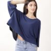 MAGLIA CON MANICHE A 3/4 - Blu, TU