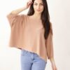 MAGLIA CON MANICHE A 3/4 - Rosa, TU