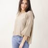 MAGLIA CON MANICHE A 3/4 - Sabbia, TU