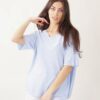 MAGLIA SCOLLO ROTONDO A MANICHE CORTE - Cielo, TU