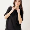 MAGLIA SCOLLO ROTONDO A MANICHE CORTE - Nero, TU