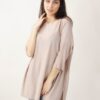 MAGLIA CON MANICHE A 3/4 E POLSI A COSTINE - Sabbia, TU