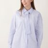 CAMICIA A RIGHE CON CRAVATTINA - Sky blue, TU