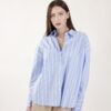 CAMICIA A RIGHE IN COTONE - Sky blue, TU