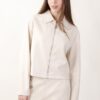 GIACCA IN ECOPELLE CON ZIP - Cream, TU