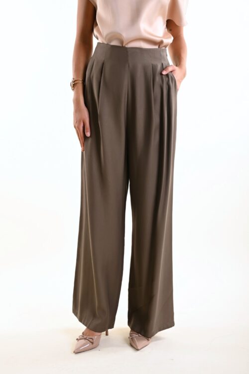 Alternative view of PANTALONI A PALAZZO CON PINCES