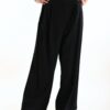 PANTALONI A PALAZZO CON PINCES - Black, S