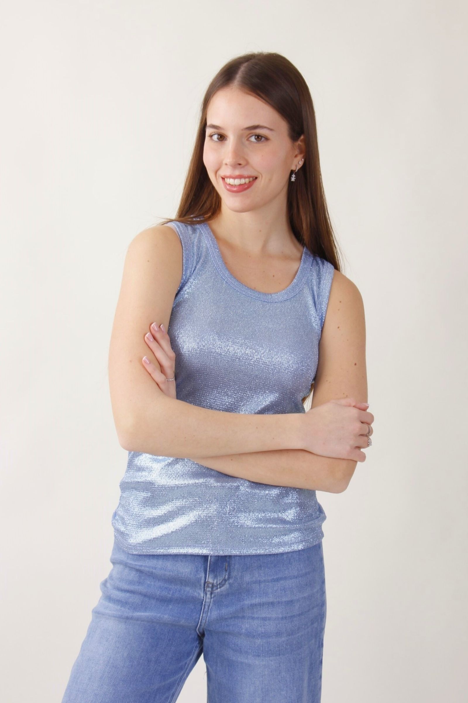 PN0001-90_CIELO CANOTTA CON LUSTRINI - Ουρανός, TU