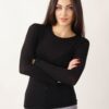 MAGLIA SCOLLO ROTONDO IN MISTO SETA - Nero, TU