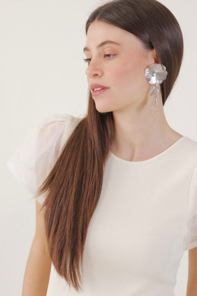 ORECCHINI PENDENTI CON FIORI 