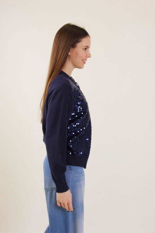 Alternative view of CARDIGAN IN PURO COTONE CON PAILLETTES