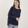 MAGLIA A MANICHE LUNGHE CON SPALLA SCESA - Blue, TU