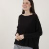 MAGLIA A MANICHE LUNGHE CON SPALLA SCESA - Black, TU