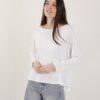 MAGLIA A MANICHE LUNGHE CON SPALLA SCESA - Cream, TU