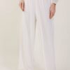 PANTALONI IN VISCOSA CON ELASTICO IN VITA - Bianco, TU