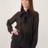 BLUSA IN TENCEL CON FIOCCO - Black, L