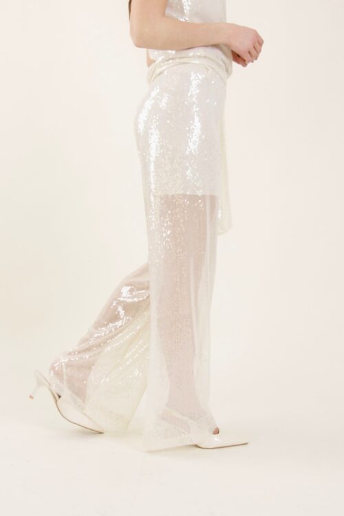 Alternative view of PANTALONI CON PAILLETTES E CINTURA IN VITA