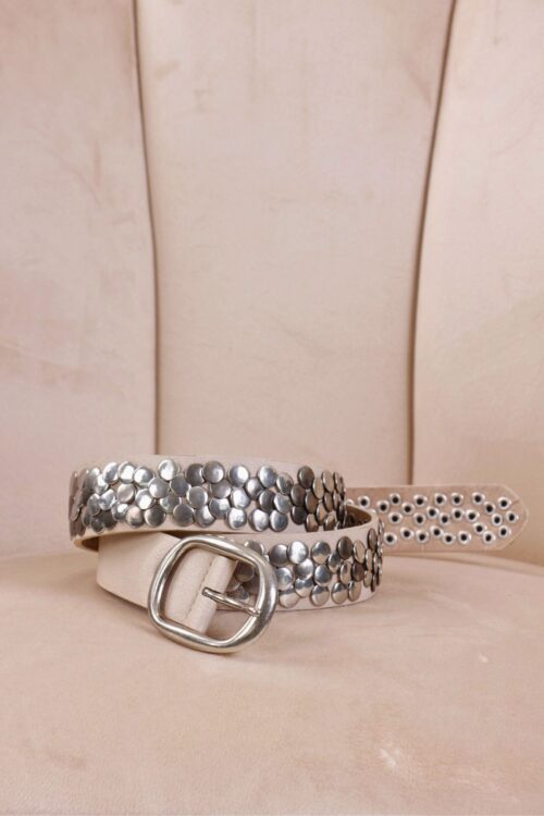 Alternative view of CINTURA CON BORCHIE IN VERA PELLE