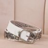 CINTURA CON BORCHIE IN VERA PELLE - White, TU