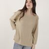 MAGLIA CON ORLI A TAGLIO VIVO - Sabbia, TU