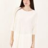 MAGLIA CON MANICHE A 3/4 E POLSI A COSTINE - Burro, TU