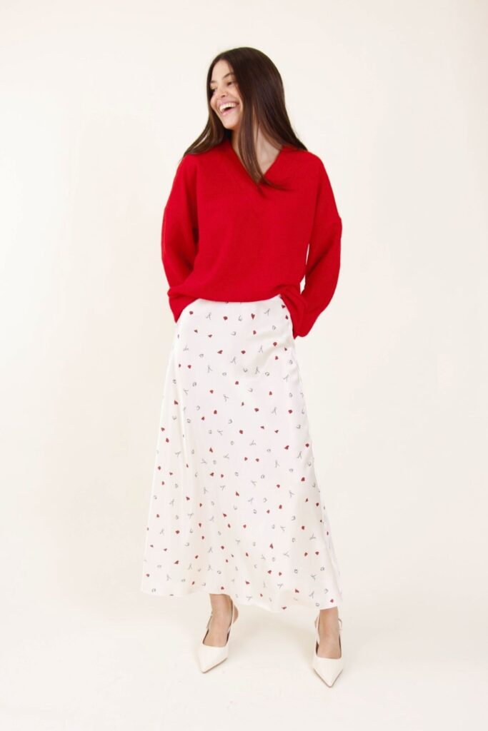 PATTERN SATIN SKIRT 