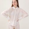 CAMICIA SEMITRASPARENTE CON STRASS - White, TU