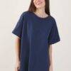T-SHIRT OVERSIZE A TINTA UNITA - Blu, TU