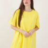 T-SHIRT OVERSIZE A TINTA UNITA - Giallo, TU
