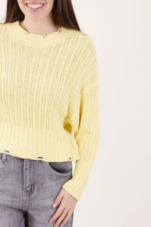 Alternative view of MAGLIA BORDI EFFETTO STRAPPATO