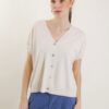 CARDIGAN A MANICHE CORTE IN TESSUTO A COSTINE - Beige, TU