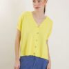 CARDIGAN A MANICHE CORTE IN TESSUTO A COSTINE - Lemon, TU