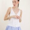 CANOTTA CON BOTTONCINI FRONTALI - White, TU