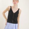 CANOTTA CON BOTTONCINI FRONTALI - Black, TU