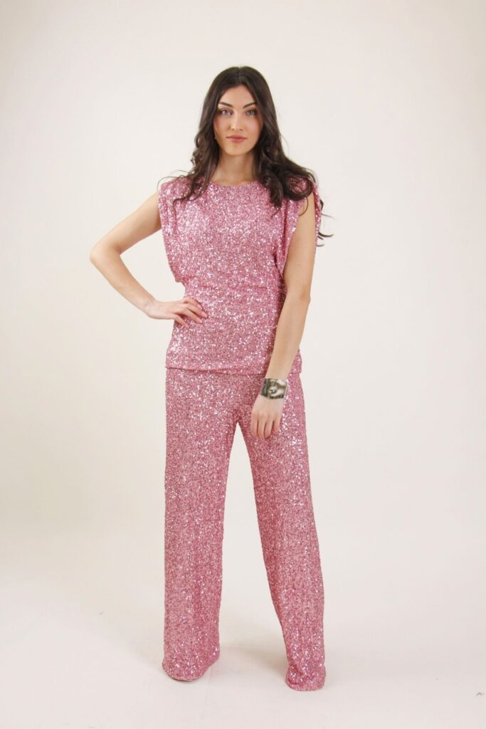 SEQUIN PALAZZO TROUSERS 