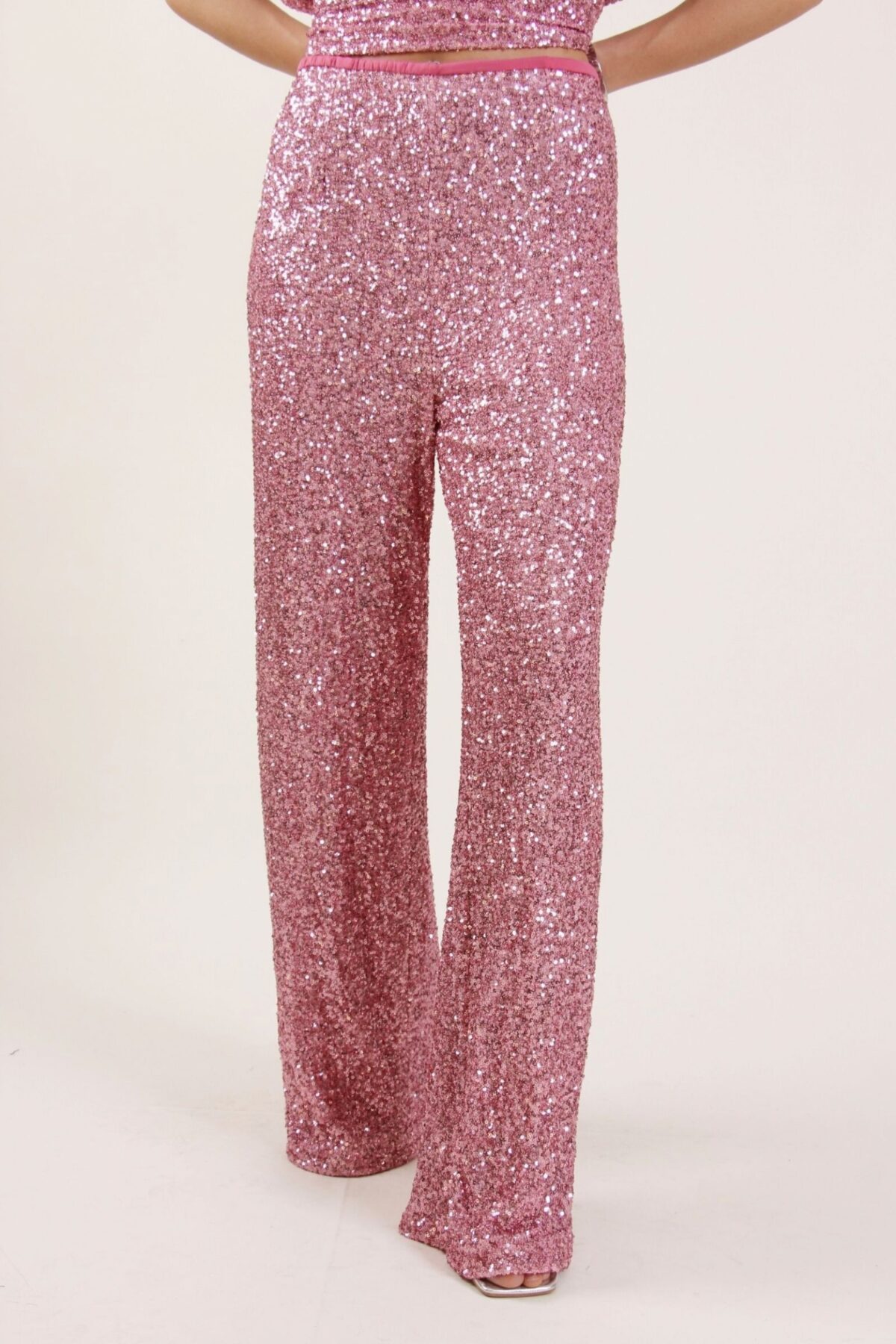 PANTALONI A PALAZZO CON PAILLETTES - Imagen 2