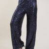 PANTALONI A PALAZZO CON PAILLETTES - Denim, M