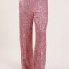 PANTALONI A PALAZZO CON PAILLETTES - Rose, S