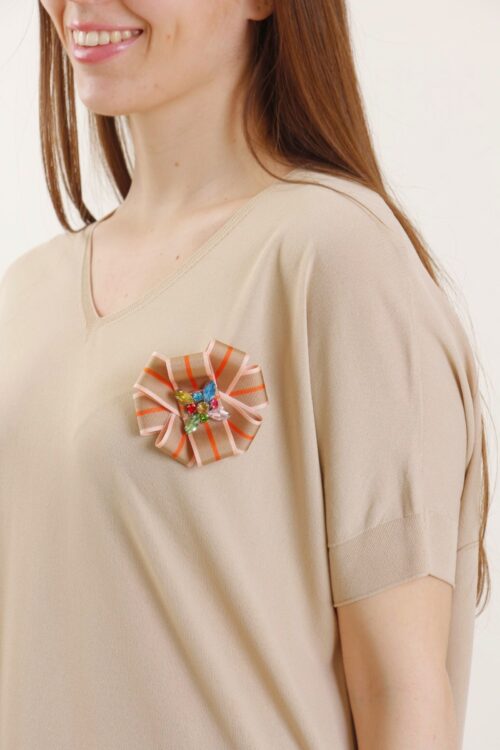 SPILLA GIOIELLO CON GROS GRAIN COLORATO