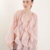 CAMICIA IN TENCEL CON ROUCHES - Rosa, TU