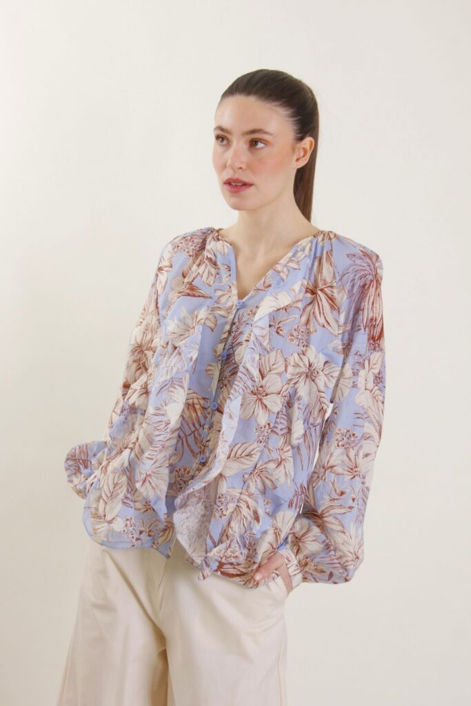 CAMICIA CON ROUCHES FANTASIA FLOREALE 