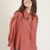 CAMICIA IN TESSUTO EFFETTO CREPE - Rose, TU