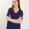 MAGLIA CON SCOLLO A V - Blue, TU